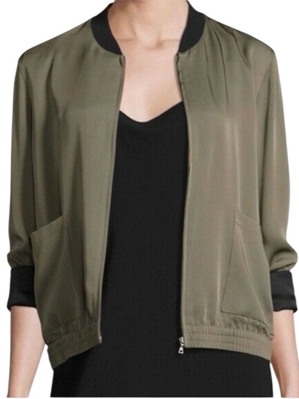 Theory Green Baharah Bomber Jacket Medium